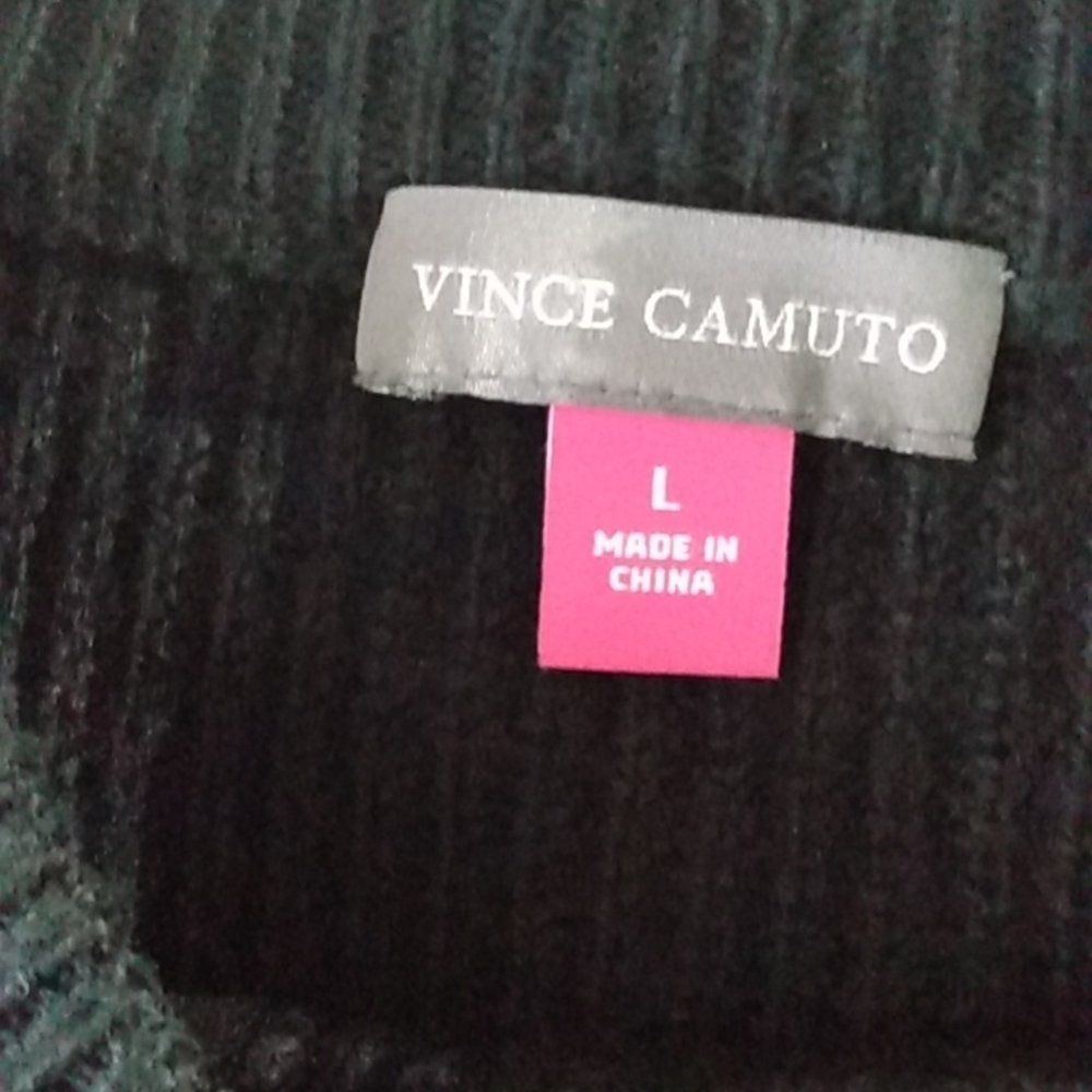 VINCE CAMUTO Rich Black Ribbed Sweater - Size Large NWT - Picture 8 of 9